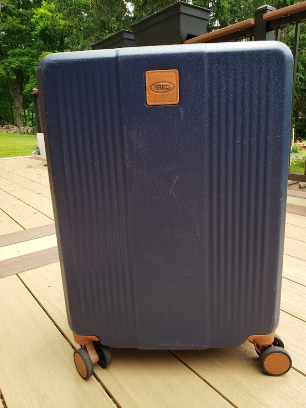 Brics Ravenna Small Spinner Suitcase Trolley Blue Lock Luxury Travel Carry On